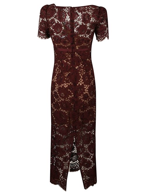 Abito midi in pizzo floreale SELF PORTRAIT | AW25096MBURGUNDY